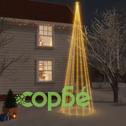 Коледна елха с шип, топло бяло, 1134 LED, 800 см ➤ топ цена ➤ sorbe.bg