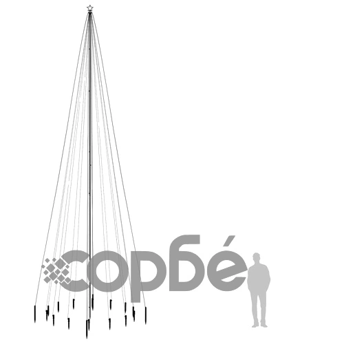 Коледна елха с шип, студено бяло, 1134 LED, 800 см ➤ топ цена ➤ sorbe.bg