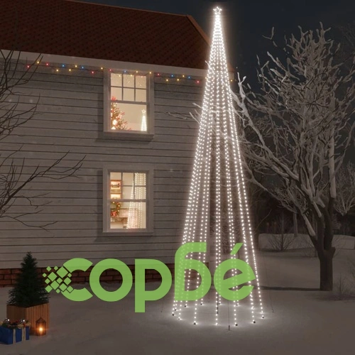 Коледна елха с шип, студено бяло, 1134 LED, 800 см ➤ топ цена ➤ sorbe.bg