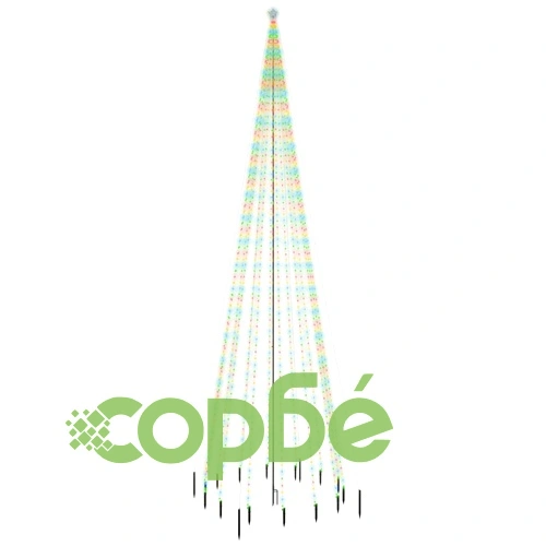 Коледна елха с шип, многоцветна, 1134 LED, 800 см ➤ топ цена ➤ sorbe.bg