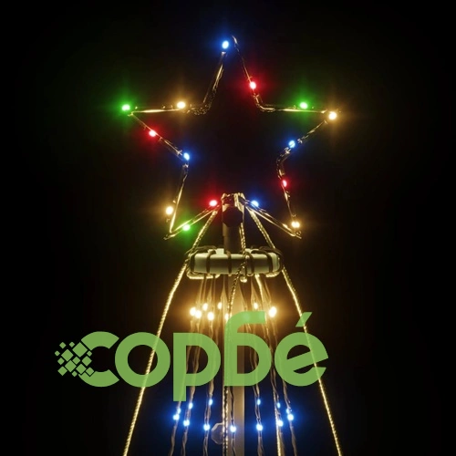 Коледна елха с шип, многоцветна, 1134 LED, 800 см ➤ топ цена ➤ sorbe.bg