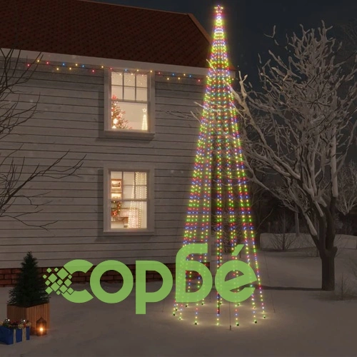 Коледна елха с шип, многоцветна, 1134 LED, 800 см ➤ топ цена ➤ sorbe.bg