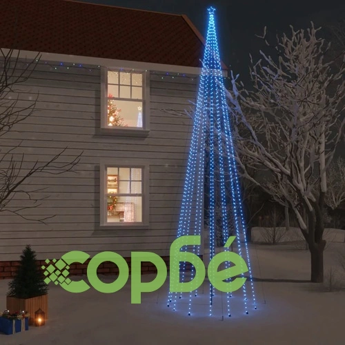 Коледна елха с шип, синя, 1134 LED, 800 см ➤ топ цена ➤ sorbe.bg