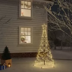 Коледна елха с шип, топло бяло, 200 LED, 180 см