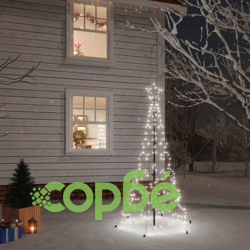 Коледна елха с шип, студено бяло, 200 LED, 180 см ➤ топ цена ➤ sorbe.bg
