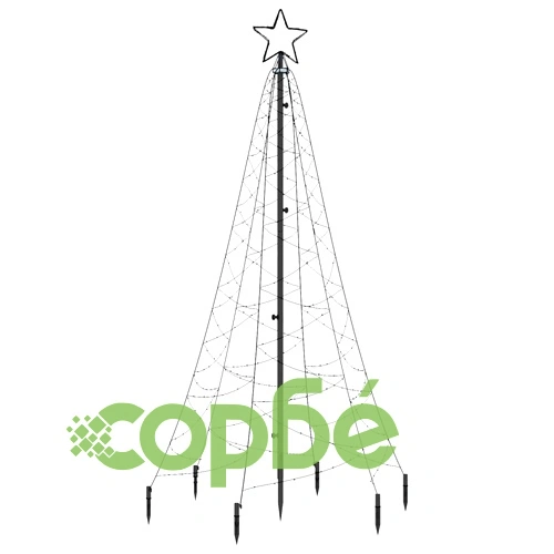 Коледна елха с шип, синя, 200 LED, 180 см ➤ топ цена ➤ sorbe.bg