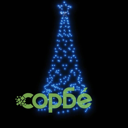 Коледна елха с шип, синя, 200 LED, 180 см ➤ топ цена ➤ sorbe.bg
