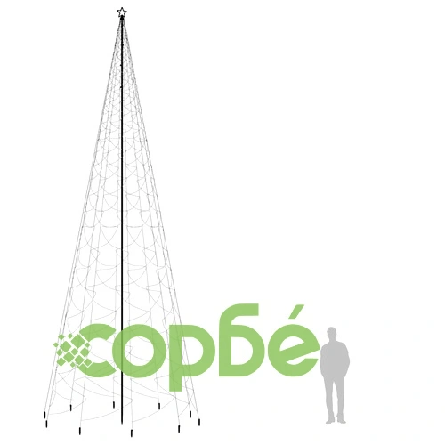 Коледна елха с шип, топло бяла, 3000 LED, 800 см ➤ топ цена ➤ sorbe.bg