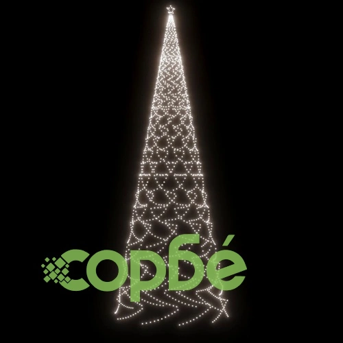 Коледна елха с шип, студено бяла, 3000 LED, 800 см ➤ топ цена ➤ sorbe.bg