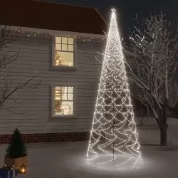 Коледна елха с шип, студено бяла, 3000 LED, 800 см