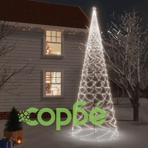 Коледна елха с шип, студено бяла, 3000 LED, 800 см ➤ топ цена ➤ sorbe.bg
