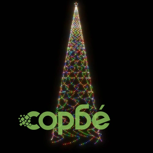 Коледна елха с шип, многоцветна, 3000 LED, 800 см ➤ топ цена ➤ sorbe.bg