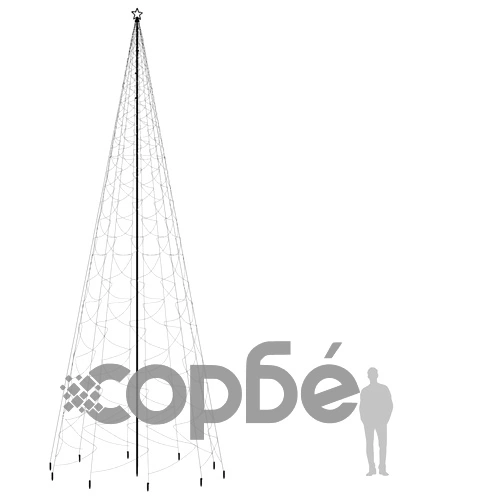 Коледна елха с шип, многоцветна, 3000 LED, 800 см ➤ топ цена ➤ sorbe.bg