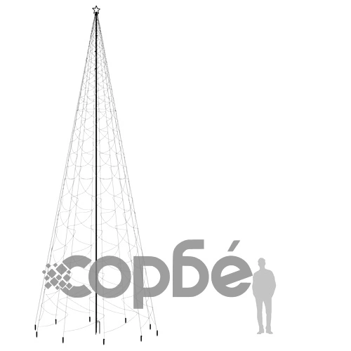 Коледна елха с шип, многоцветна, 3000 LED, 800 см ➤ топ цена ➤ sorbe.bg
