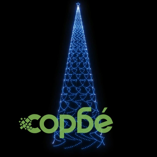 Коледна елха с шип, синя, 3000 LED, 800 см ➤ топ цена ➤ sorbe.bg