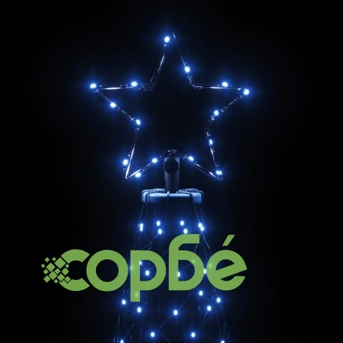 Коледна елха с шип, синя, 3000 LED, 800 см ➤ топ цена ➤ sorbe.bg