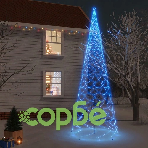 Коледна елха с шип, синя, 3000 LED, 800 см ➤ топ цена ➤ sorbe.bg