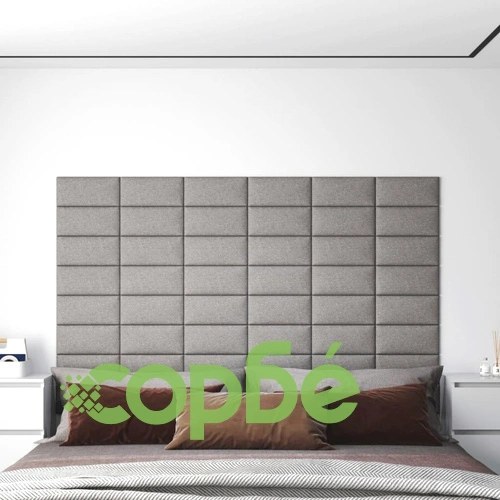 Стенни панели, 12 бр, светлосиви, 30x15 см, плат, 0,54 м² ➤ топ цена ➤ sorbe.bg