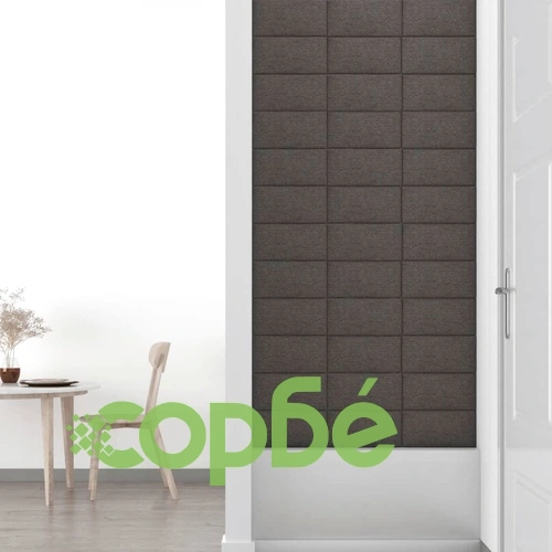 Стенни панели, 12 бр, тъмносиви, 30x15 см, плат, 0,54 м² ➤ топ цена ➤ sorbe.bg