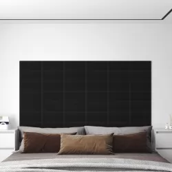 Стенни панели, 12 бр, черни, 30x15 см, плат, 0,54 кв.м.
