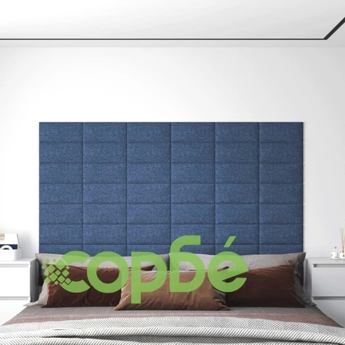 Стенни панели, 12 бр, сини, 30x15 см, плат, 0,54 м² ➤ топ цена ➤ sorbe.bg