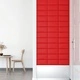 Стенни панели 12 бр червени 30x15 см изкуствена кожа 0,54 кв.м.