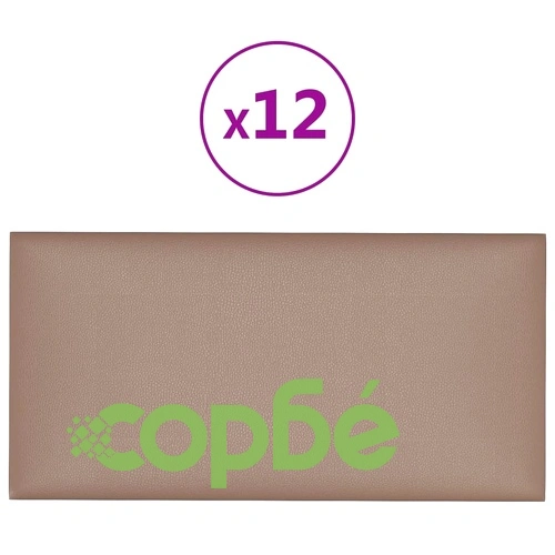 Стенни панели 12 бр капучино 30x15 см изкуствена кожа 0,54 м² ➤ топ цена ➤ sorbe.bg