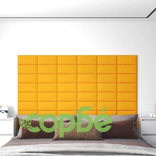 Стенни панели, 12 бр, жълти, 30x15 см, кадифе, 0,54 кв.м. ➤ топ цена ➤ sorbe.bg
