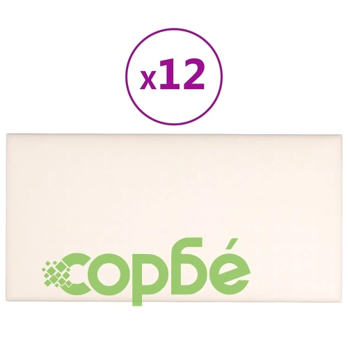 Стенни панели, 12 бр, кремави,30x15 см, кадифе, 0,54 м² ➤ топ цена ➤ sorbe.bg