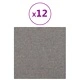 Стенни панели, 12 бр, светлосиви, 30x30 см, плат, 1,08 м²