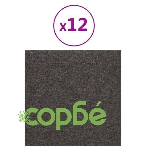 Стенни панели, 12 бр, тъмносиви, 30x30 см, плат, 1,08 м² ➤ топ цена ➤ sorbe.bg