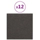 Стенни панели, 12 бр, тъмносиви, 30x30 см, плат, 1,08 м²