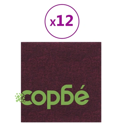 Стенни панели, 12 бр, лилави, 30x30 см, плат, 1,08 м² ➤ топ цена ➤ sorbe.bg