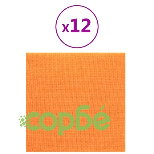 Стенни панели, 12 бр, светложълт, 30x30 см, плат, 1,08 м² ➤ топ цена ➤ sorbe.bg