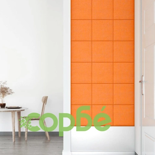 Стенни панели, 12 бр, светложълт, 30x30 см, плат, 1,08 м² ➤ топ цена ➤ sorbe.bg
