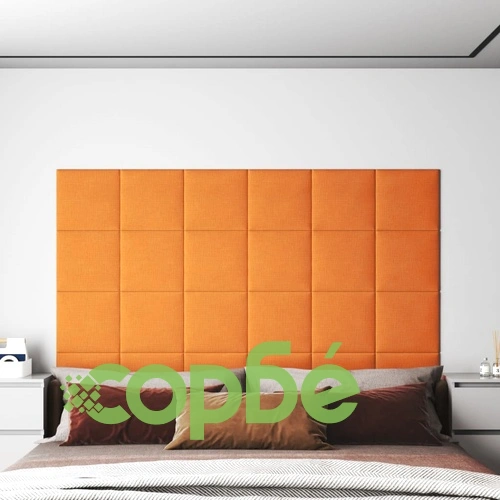 Стенни панели, 12 бр, светложълт, 30x30 см, плат, 1,08 м² ➤ топ цена ➤ sorbe.bg