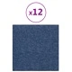 Стенни панели, 12 бр, сини, 30x30 см, плат, 1,08 м²