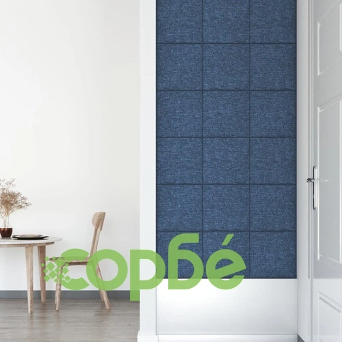 Стенни панели, 12 бр, сини, 30x30 см, плат, 1,08 м² ➤ топ цена ➤ sorbe.bg
