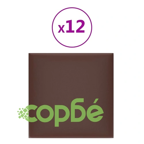 Стенни панели 12 бр кафяви 30x30 см изкуствена кожа 1,08 м² ➤ топ цена ➤ sorbe.bg