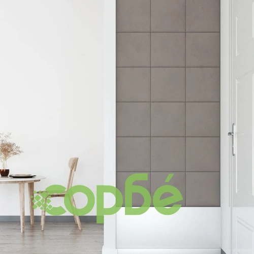 Стенни панели, 12 бр, светлосиви, 30x30 см, кадифе, 1,08 м² ➤ топ цена ➤ sorbe.bg