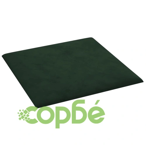 Стенни панели, 12 бр, тъмнозелени, 30x30 см, кадифе, 1,08 м² ➤ топ цена ➤ sorbe.bg