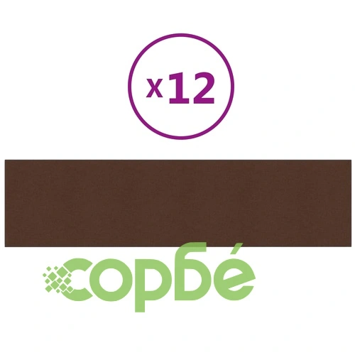 Стенни панели, 12 бр, кафяви, 60x15 см, плат, 1,08 м² ➤ топ цена ➤ sorbe.bg