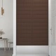 Стенни панели, 12 бр, кафяви, 60x15 см, плат, 1,08 м²