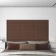 Стенни панели, 12 бр, кафяви, 60x15 см, плат, 1,08 м²