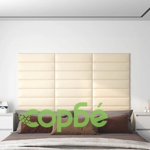 Стенни панели 12 бр кремави 60x15 см изкуствена кожа 1,08 кв.м. ➤ топ цена ➤ sorbe.bg