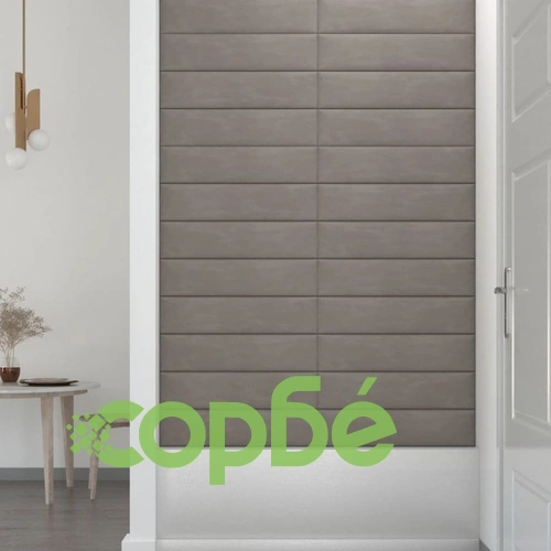 Стенни панели, 12 бр, светлосиви, 60x15 см, кадифе, 1,08 м² ➤ топ цена ➤ sorbe.bg