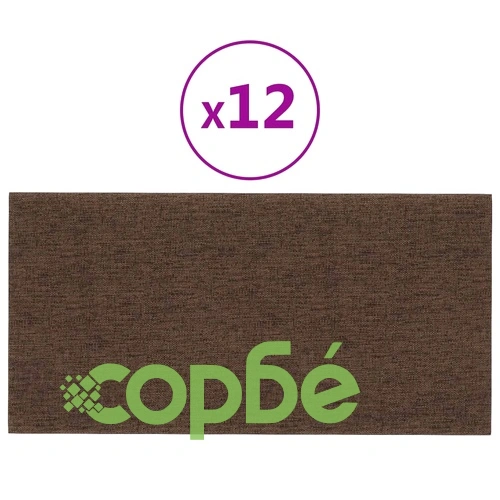 Стенни панели, 12 бр, кафяви, 60x30 см, плат, 2,16 кв.м. ➤ топ цена ➤ sorbe.bg