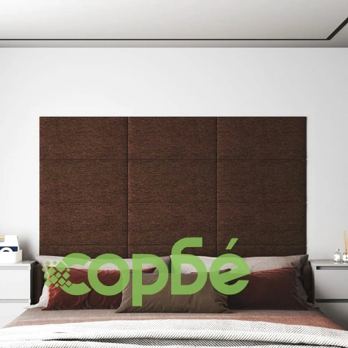 Стенни панели, 12 бр, кафяви, 60x30 см, плат, 2,16 кв.м. ➤ топ цена ➤ sorbe.bg