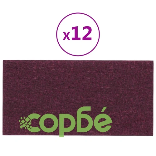 Стенни панели, 12 бр, лилави,60x30 см, плат, 2,16 м² ➤ топ цена ➤ sorbe.bg