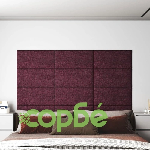 Стенни панели, 12 бр, лилави,60x30 см, плат, 2,16 м² ➤ топ цена ➤ sorbe.bg